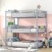 Full-Full-Full Metal Triple Bed Bunk Bed With Built-in Ladder,Divided into Three Separate Beds