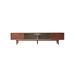 Walnut Color North America A Grade Solid Red Oak TV Cabinet With Chinese Changhong Glass Doors, Two Drawer Storage TV Standing