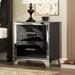 Elegant High Gloss Dresser Mirrored Storage Cabinet With Metal Handle And 2 Drawers