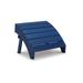 Suen 20 Inch Ottoman Footrest, Outdoor Blue Sloped Slatted Style, Steel