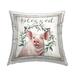 Stupell Blessed Farmhouse Pig Rustic Wreath Printed Outdoor Throw Pillow Design by Elizabeth Tyndall