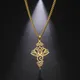Skyrim Lotus Anhänger Halskette für Frauen Silber Farbe Edelstahl Mond Blume des Lebens keltische