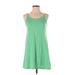 Universal Thread Casual Dress - Mini Scoop Neck Sleeveless: Green Solid Dresses - Women's Size X-Small