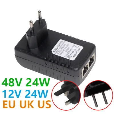 12V/48V Netzteil EU US UK AU Stecker POE Ethernet Adapter DC Netzteil für CCTV IP Telefone Ethernet Image