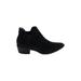 Steve Madden Ankle Boots: Slip On Chunky Heel Minimalist Black Print Shoes - Women's Size 8 1/2 - Almond Toe