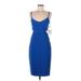 Laundry by Shelli Segal Cocktail Dress - Sheath V Neck Sleeveless: Blue Print Dresses - New - Women's Size 6