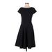 Leota Casual Dress - A-Line: Black Polka Dots Dresses - Women's Size Medium