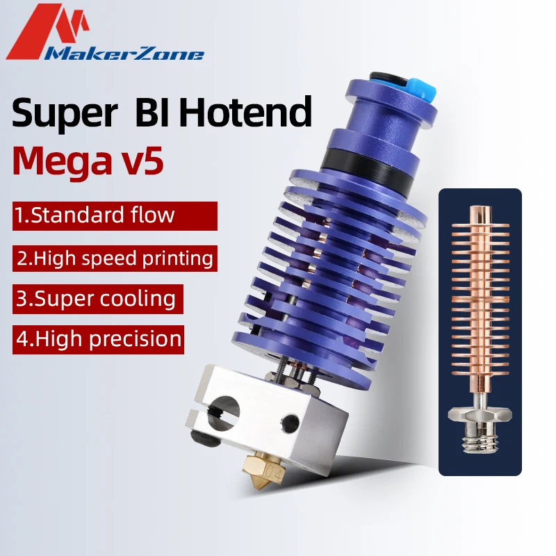 All Metal I3 Mega Hotend, verbesserter V5 J-Kopf, hochwertige 0,4-mm-Düse für Anycubic Mega-S Chiron FLSUN-Extruder, 1,75-mm-Filament Image