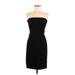 Helmut Lang Casual Dress - Party Strapless Sleeveless: Black Solid Dresses - Women's Size 8