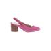 J.Crew Heels: Slingback Chunky Heel Bohemian Pink Print Shoes - Women's Size 9 1/2 - Almond Toe