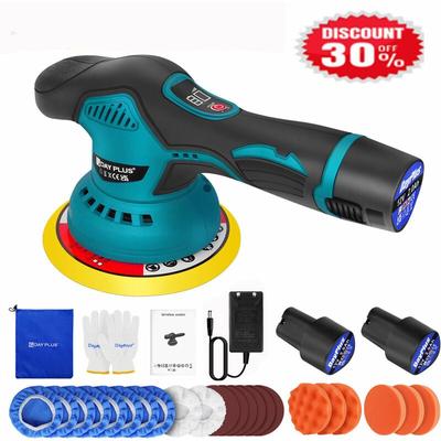 2 Akku 12V Poliermaschine 150mm Polierer Poliergerät Schleifmaschine 8 Gänge Image