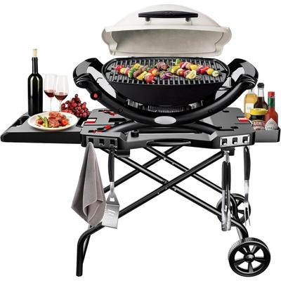 Gftime - Tragbarer Grillwagen für Weber Q1000, Q2000 Series Gasgrills, Rollwagen für Blackstone