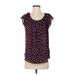 Lauren Conrad Short Sleeve Blouse: Purple Polka Dots Tops - Women's Size Small