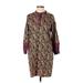 Sachin + Babi for Anthropologie Casual Dress - Sweater Dress Mock 3/4 sleeves: Brown Print Dresses - New - Women's Size Small Petite