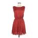 Alice + Olivia Casual Dress - Mini Scoop Neck Sleeveless: Red Solid Dresses - New - Women's Size Medium