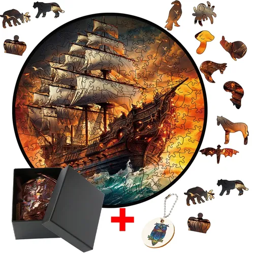 Holz Piraten schiff Puzzle 3D Puzzle Erwachsene Familie interaktives Spiel DIY Handwerk