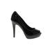 BCBGeneration Heels: Slip On Platform Minimalist Black Solid Shoes - Women's Size 7 - Peep Toe