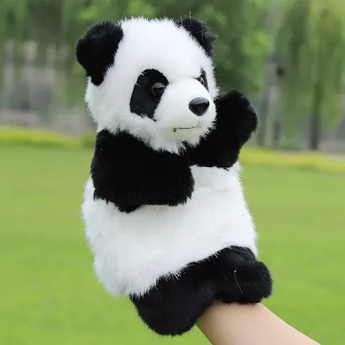 Niedliche Panda Puppe Hand Muppet Kinder Handschuh Stofftier weiche Plüsch puppe Spielzeug