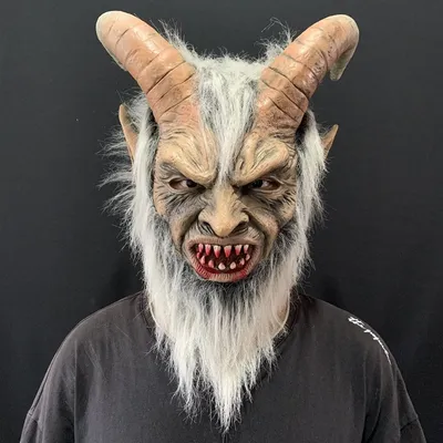 Film Luzifer Masken Teufel Film Cosplay Latex Maske Halloween schreckliche Horn Maske Erwachsenen
