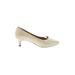 Rockport Heels: Pumps Kitten Heel Work Ivory Print Shoes - Women's Size 8 - Pointed Toe