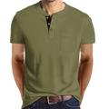 Homme T shirt Tee Chemise Henley Shirt Tee T-shirt Plein Henley Plein Air Vacances Manche Courte Vêtement Tenue Mode Design basique