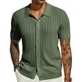 Homme polo en maille Casual Col V Manche Courte Mode Muscle Couleur unie / unie Poche Toutes les Saisons Noir Vert Menthe Abricot polo en maille