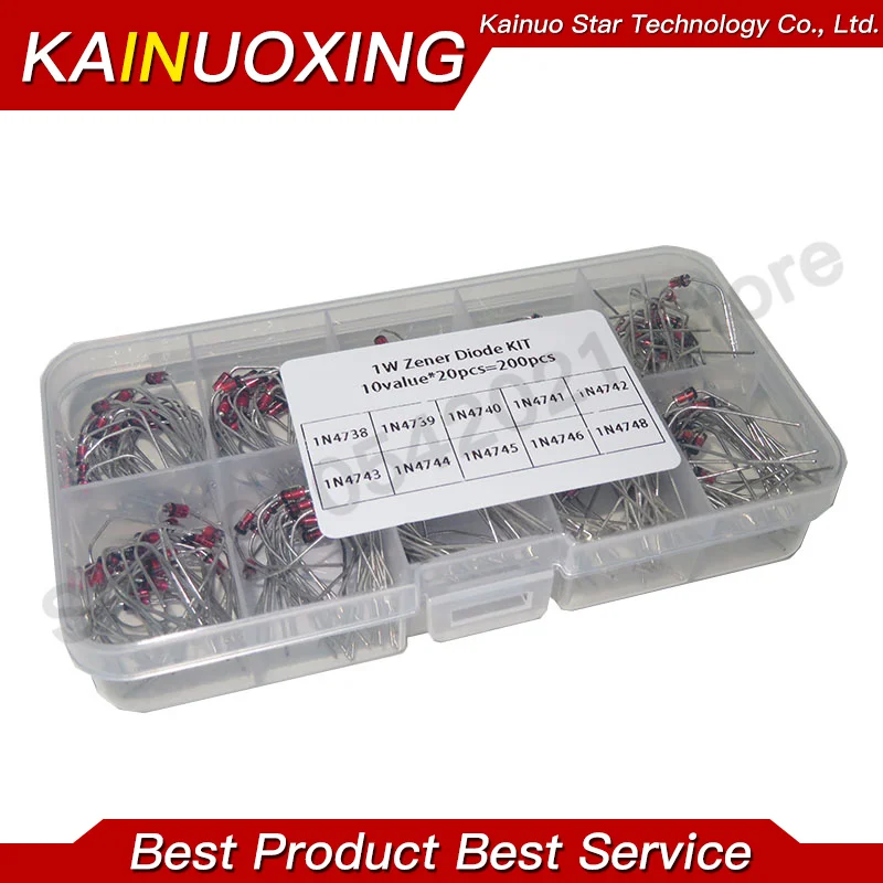 10 wert*20PCS = 200PCS Zener Diode Sortiment Elektronische Kit 1N4738 1N4739 1N4740 1N4741 1N4742 1N4743 1N4744 1N4745 1N4746 1N4748 Image