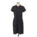 Talbots Casual Dress - Shirtdress Collared Short sleeves: Gray Color Block Dresses - Women's Size Medium