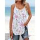 Femme Débardeur Camisole Gilet Floral Casual Imprimer Rose Claire Sans Manches Mode Moderne Col en U Eté