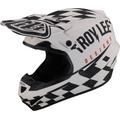 Troy Lee Designs SE4 Polyacrylite Race Shop MIPS Motocross Helm, schwarz-weiss, Größe S