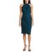 Mock Neck Lace Sheath Dress