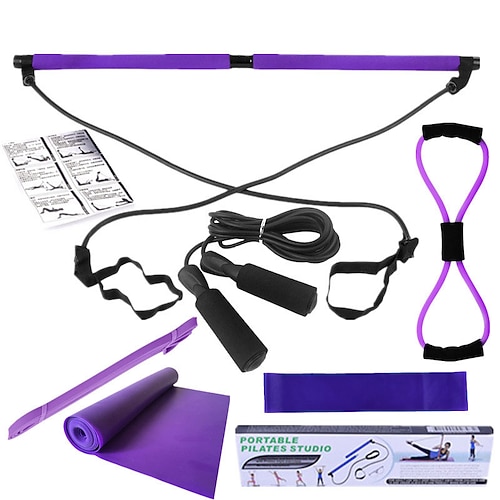 Pilates-Fitnessstange Acht-teiliges Set Latex-Widerstandsgürtel Elastischer Ring 8-förmiger Zieher Weihnachtsgeschenk