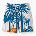 Herren-Boardshorts mit Kokosnussbaum-Aufdruck, Badeshorts, Hawaii-Shorts, Badehose, Kordelzug mit Netzfutter, elastische Taille, Urlaubs-Strandshorts