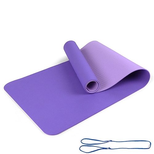 TPE6 mm zweifarbiges Yogamatten-Set mit fünf Teilen für Sport, Fitness, Stretching, Latex 2080, Widerstandsgürtel, wird mit Rucksackgurt geliefert