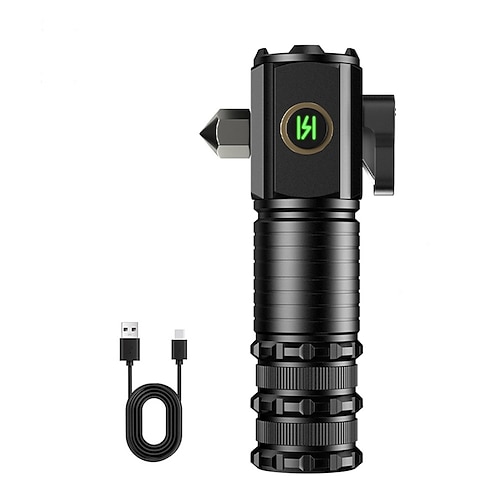 Hochleistungs-LED-Mini-Taschenlampe, starke magnetische LED-Taschenlampe mit 3 LEDs und Selbstverteidigungslampe, 5 Beleuchtungsmodi, hell, geeignet für Wanderlichter im Freien Image