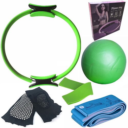 Pilates-Kreis, sechsteiliger Yoga-Ball, elastischer Ring aus Latex, Yoga-Socken, Positionsgürtel, Fitness-Set, sechsteilige Set-Box