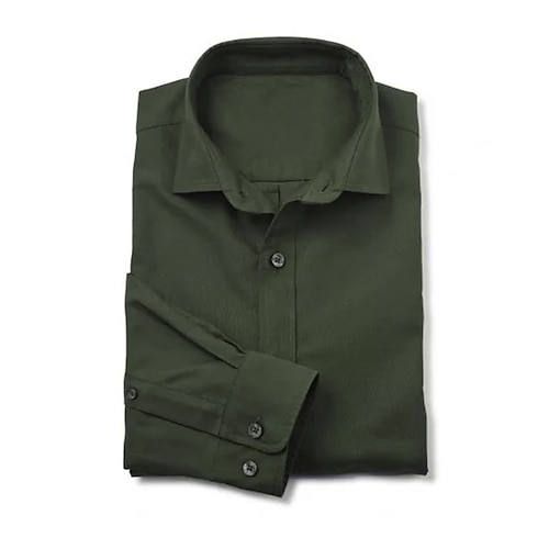 Herren Oberhemd Kragenhemd Knopfhemd Grafik-Drucke Hochzeit Arbeit Armeegrün Kaffee Langarm Umlegekragen Frühling, Herbst, Winter, Sommer Bekleidung Button-Down Image