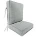 Jordan Manufacturing 45 x 22 Tahiti Gray Solid Rectangular Outdoor Deep Seating Chair Seat and Back Cushion with Ties and Welt