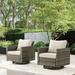 PARKWELL Outdoor Swivel Glider Chair Set of 2 Patio Swivel Rocking Lounge Chair with Beige Cushions for Balcony Patio Gray Wicker