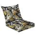 Outdoor Deep Seat Cushion Set 24 x 24 Marble texture seamless pattern Silver brown gold black abstract Deep Seat Back Cushion Fade Resistant Lounge Chair Sofa Cushion Patio Furniture Cushion