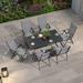 Oakmont 3 Pieces Patio Furniture Set Outdoor Wicker Conversation Set Modern Bistro Set Black Rattan Balcony Chair Sets with Coffee Table for Yard and Bistro(Grey)