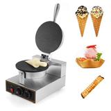 MOWENTA Waffle Cone Maker 1200W 110V Stainless Steel Electric Ice Cream Cone Maker Machine with 8.3â€� Non-stick Baking Tray Temperature & Time Control for Restaurant Coffee Shop