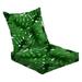 2-Piece Deep Seating Cushion Set Watercolor seamless pattern tropical leaves palms monstera fruit Outdoor Chair Solid Rectangle Patio Cushion Set