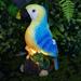 COFEST Parrot Solar Garden Statue Outdoor Patio Decor Parrot Figurine Solar Decorative Lights for Yard Balcony Weather LED Housewarming Gift Multicolor