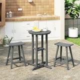 WestinTrends Outdoor Patio Counter Height Bar Stools Bistro Bar Table Set Gray
