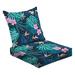 2-Piece Deep Seating Cushion Set seamless tropical pattern vivid tropic foliage monstera leaf palm Outdoor Chair Solid Rectangle Patio Cushion Set