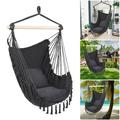Mother s Day Sales - Portable Camping Hammock Swing Chair Patio Relax Hanging Rope Swing Seat Cotton Canvas Comfort Durability for Indoor Outdoor Porch Yard Gardenï¼ŒBedroom Included 2 Cushions