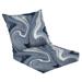 Outdoor Deep Seat Cushion Set 24 x 24 Artistic gradient swirl marbling navy blue seamless comic pop art Deep Seat Back Cushion Fade Resistant Lounge Chair Sofa Cushion Patio Furniture Cushion