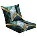 Outdoor Deep Seat Cushion Set 24 x 24 seamless abstract modern marble agate gold mosaic art artificial stone Deep Seat Back Cushion Fade Resistant Lounge Chair Sofa Cushion Patio Furniture Cushion