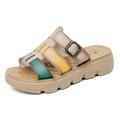 Women's Sandals Orthopedic Sandals Gladiator Sandals Roman Sandals Outdoor Daily Wedge Open Toe Casual Comfort Cowhide Loafer Green Beige